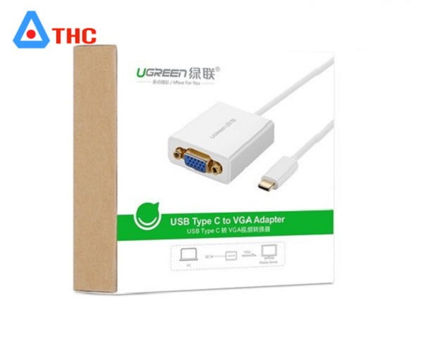 Cáp chuyển USB Type-C to VGA Ugreen